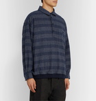 YMC - Checked Woven Half-Placket Shirt - Blue