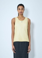 Prada Logo Plaque Open- Knit Tank Top