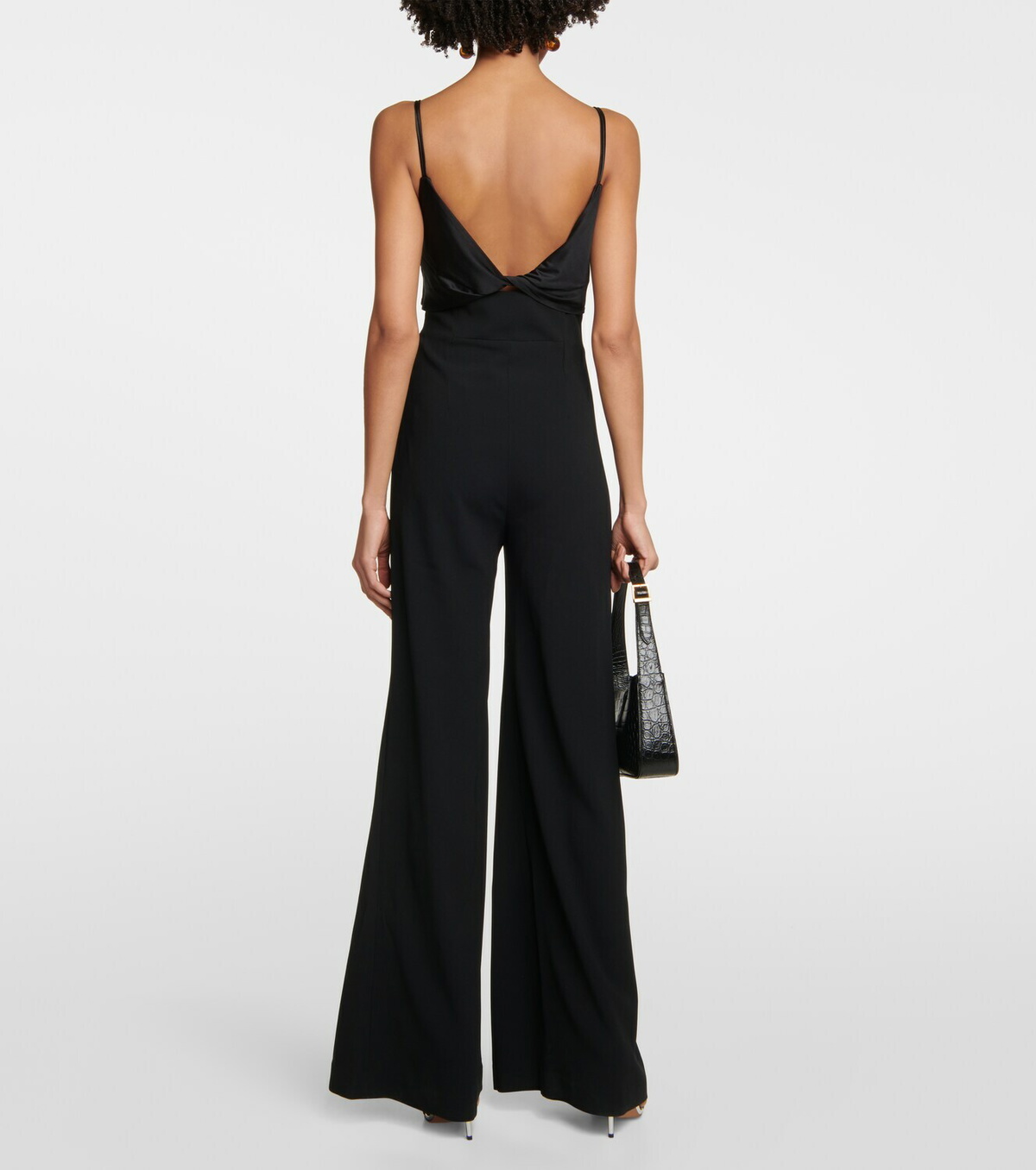 Galvan Prism satin-trimmed crêpe jumpsuit