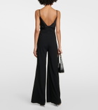 Galvan Prism satin-trimmed crêpe jumpsuit