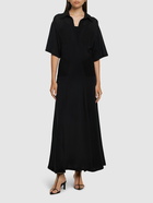 VICTORIA BECKHAM Light Cotton Blend Knit Long Dress