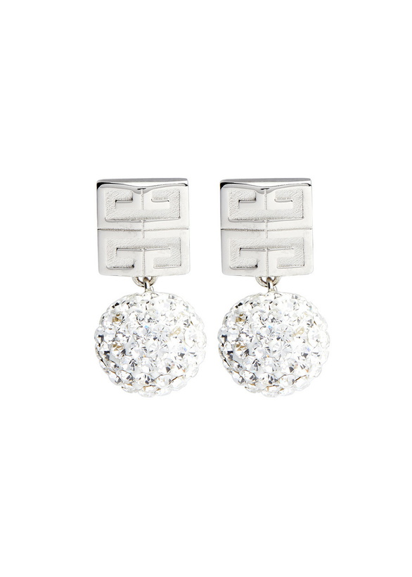 Photo: Givenchy 4G Crystal-embellished Drop Earrings - Silver - One Size
