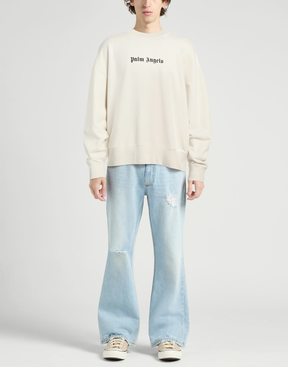 Palm Angels Mens Sweatshirt in Beige