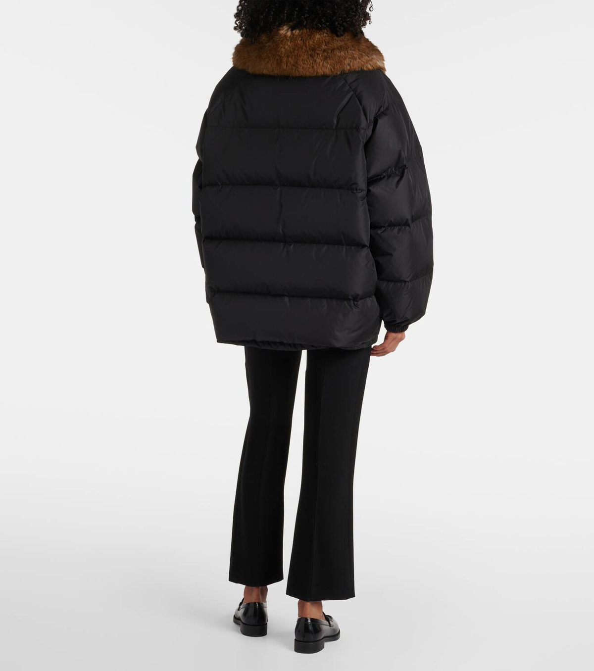 Prada Faux fur-trimmed down jacket