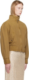 rag & bone Beige Eliza Canvas Bomber Jacket