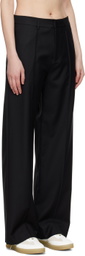 WYNN HAMLYN Black Pinstitch Trousers