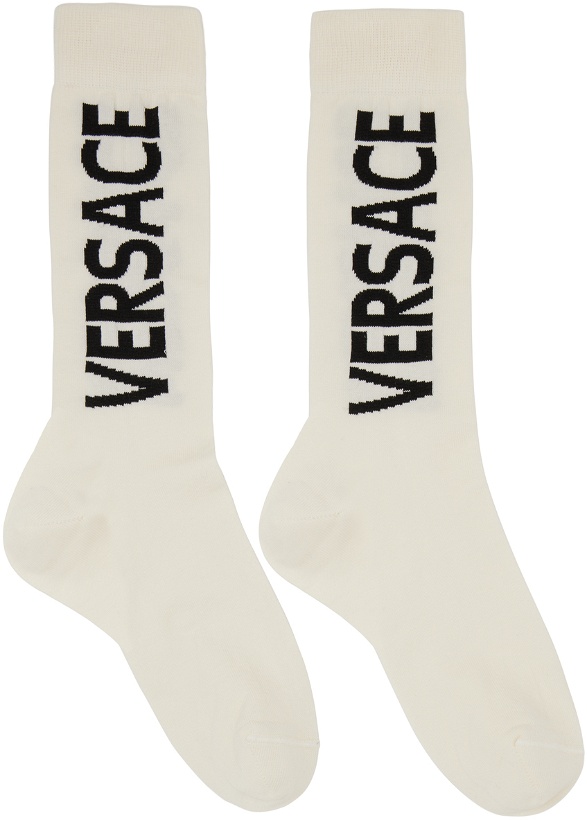 Photo: Versace White Cotton Socks
