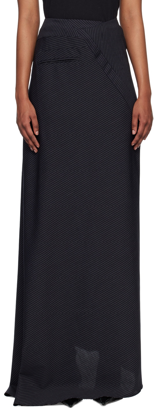 Ottolinger SSENSE Work Capsule – Navy Multiline Maxi Skirt
