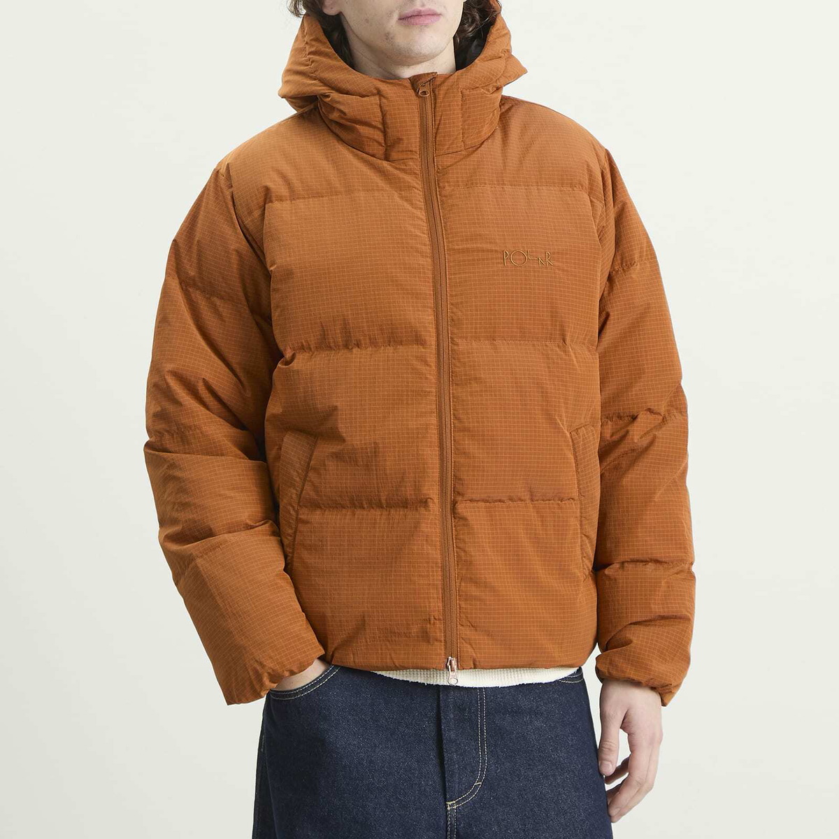 Polar Skate Co. Men's Soft Puffer Jacket in Orange