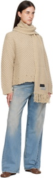 MM6 Maison Margiela Beige Scarf Knit Sweater