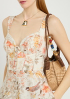 Zimmermann Luna Floral-print Linen Midi Dress Cream
