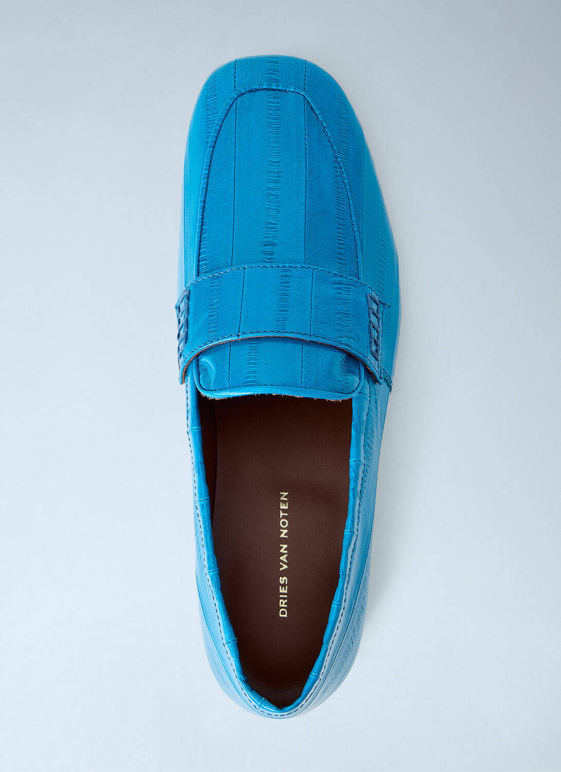 Dries Van Noten Croc-Embossed Leather Loafers