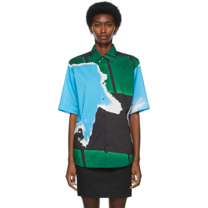 Dries Van Noten Blue and Green Len Lye Edition Graphic Short