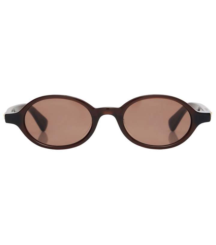 Photo: Bottega Veneta Slim Ribbon oval sunglasses