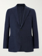 De Petrillo - Linen Single-Breasted Blazer - Blue