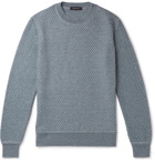Ermenegildo Zegna - Waffle-Knit Cashmere and Silk-Blend Sweater - Blue