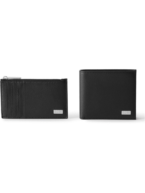 Photo: Hugo Boss - Pebble-Grain Leather Wallet and Cardholder Set