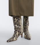 JUDE Cave snake-effect leather ankle boots