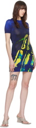 Louisa Ballou Blue O-Ring Minidress