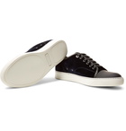 Lanvin - Cap-Toe Velvet and Leather Sneakers - Men - Midnight blue