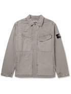 Stone Island - Logo-Appliquéd Cotton and Lyocell-Blend Canvas Jacket - Gray