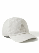 Loro Piana - Logo-Embroidered Striped Linen Baseball Cap - Neutrals