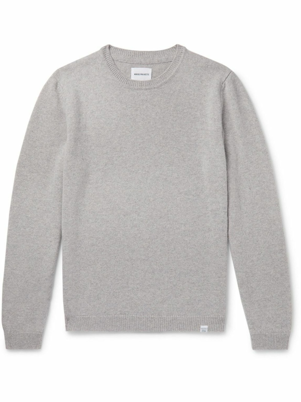 Photo: Norse Projects - Sigfred Mélange Brushed-Wool Sweater - Gray
