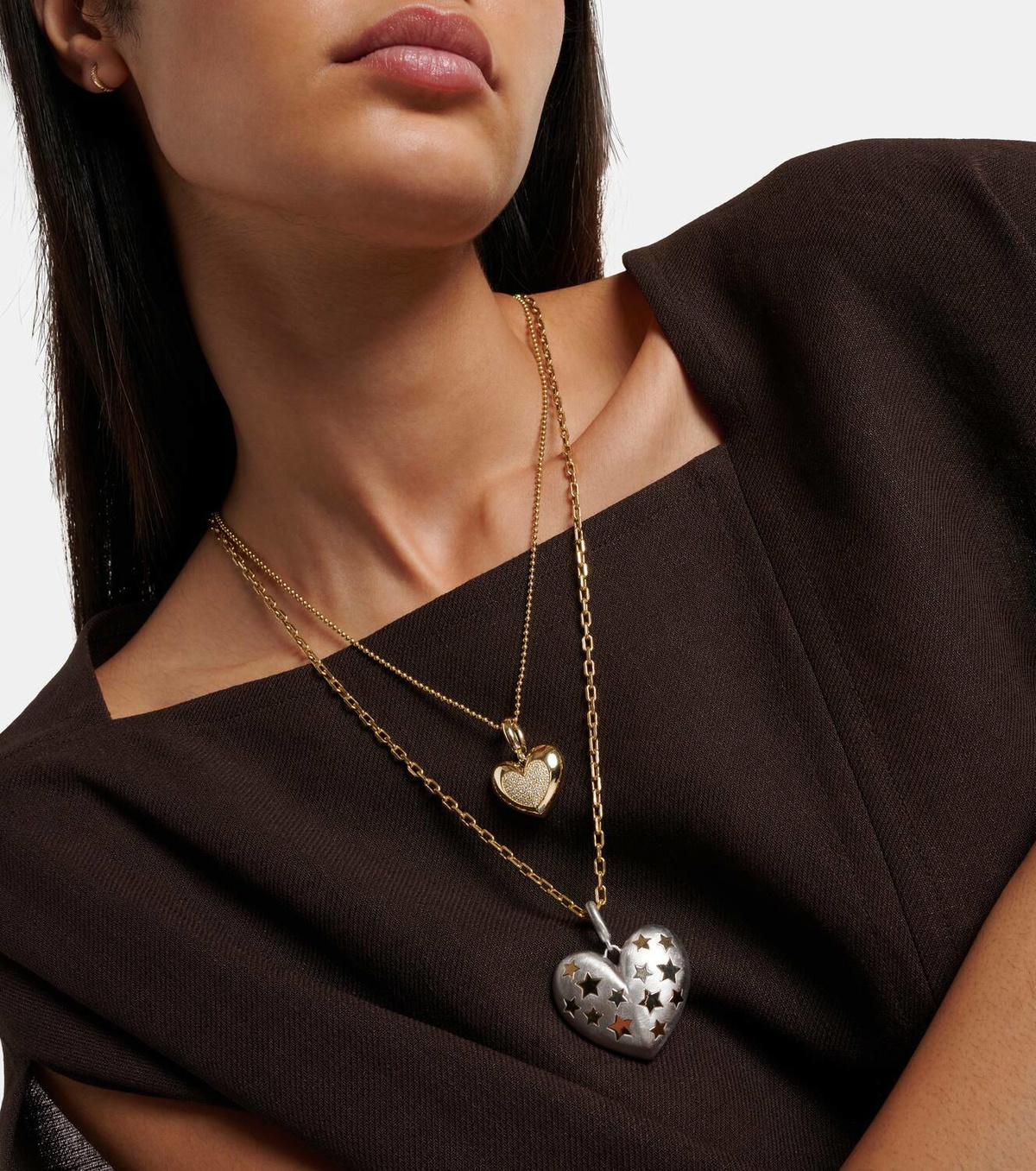 Lauren Rubinski Miuccia Paulette 14kt gold necklace with diamonds
