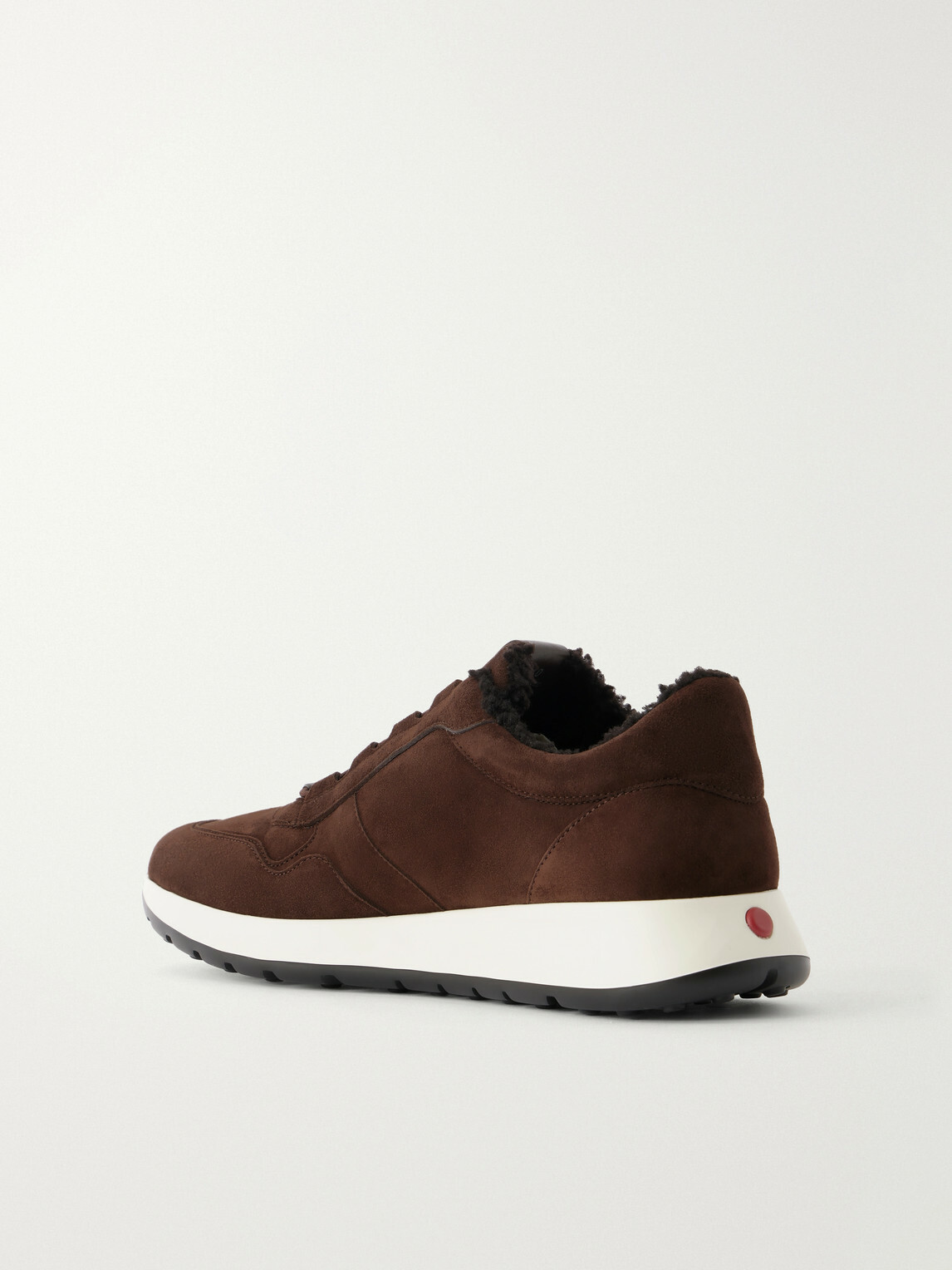 Tod's - Shearling-Lined Suede Sneakers - Brown