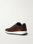Tod's - Shearling-Lined Suede Sneakers - Brown