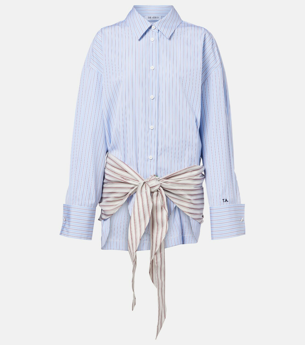 The Attico Striped cotton shirt dress