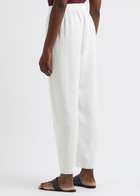Eileen Fisher Tapered Silk-georgette Trousers Cream