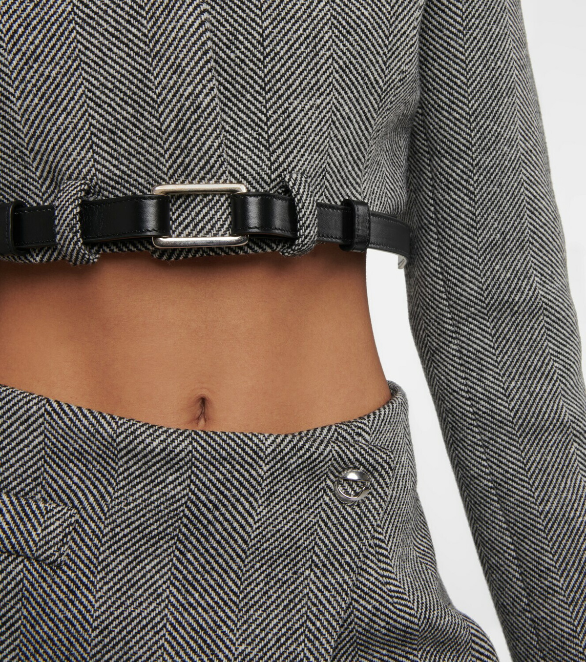 Coperni Trompe L'Oeil wool-blend cropped jacket Coperni