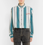 Balenciaga - Oversized Button-Down Collar Striped Cotton-Twill Shirt - Men - Blue