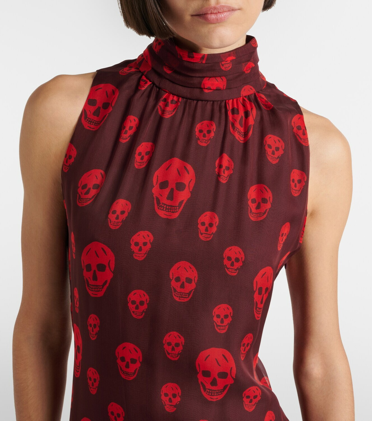 McQueen Skull silk maxi dress
