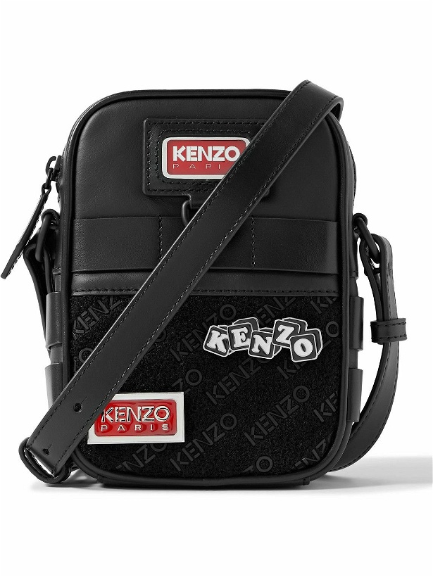Photo: KENZO - Jungle Logo-Appliquéd Leather Messenger Bag