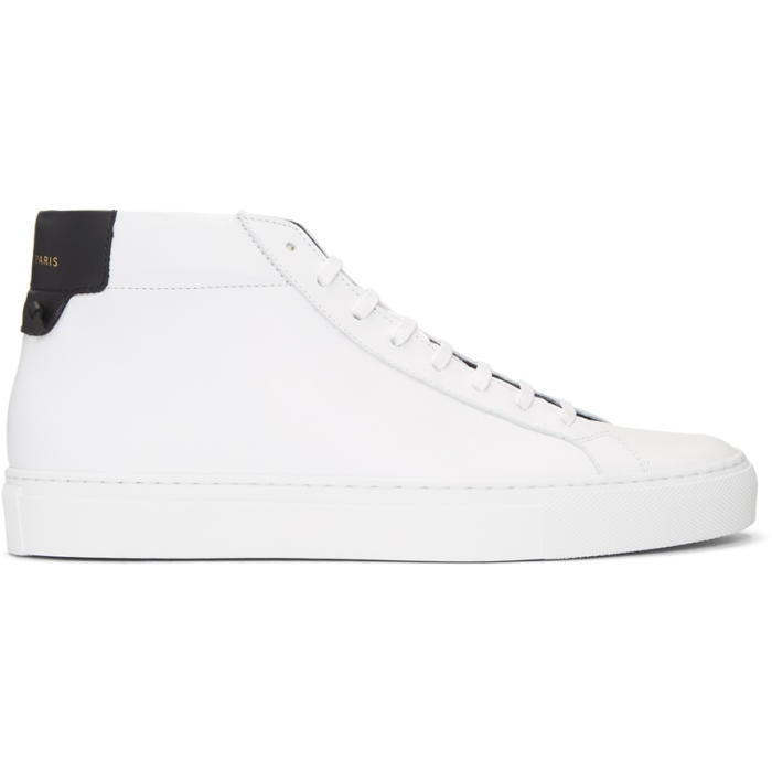 Photo: Givenchy White and Black Urban Knots Mid-Top Sneakers 