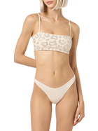 MC2 Saint Barth Woman Animalier Bandeau Top Swimsuit Athena With Rhinestones