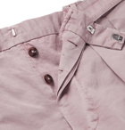 Officine Generale - Light-Pink Tapered Cotton and Linen-Blend Trousers - Pink