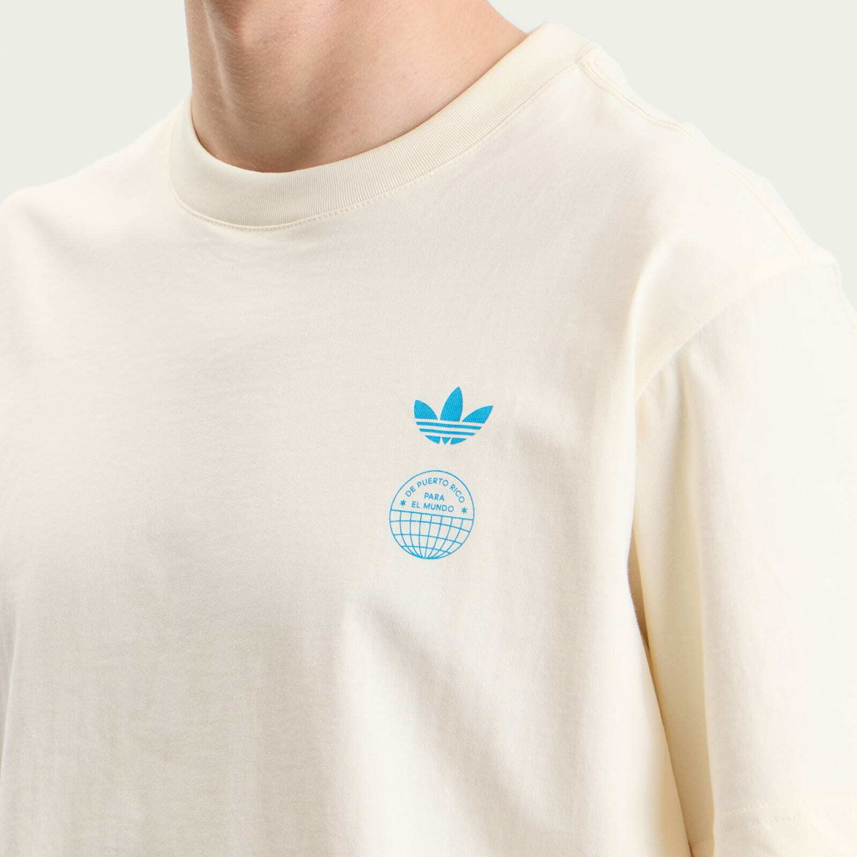 Adidas Men's x Bad Bunny London Tour Merch T-Shirt in Cream White