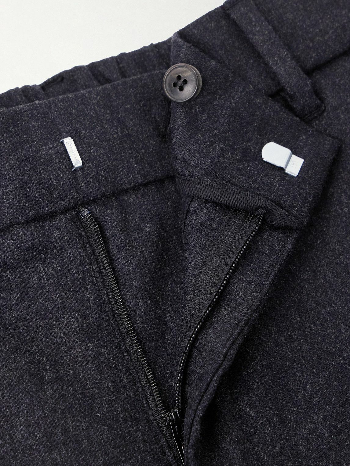 Sunspel - Tapered Stretch Wool and Cashmere-Blend Flannel Trousers - Gray