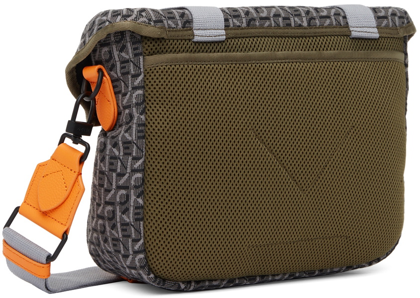 Kenzo Grey & Orange Small Jacquard Messenger Bag Kenzo