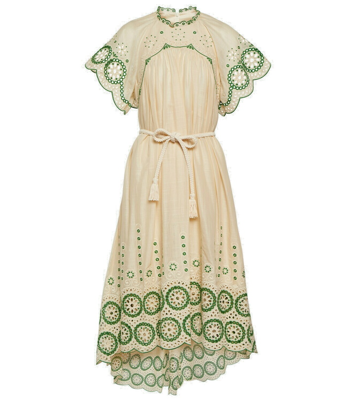 Photo: Zimmermann Raie embroidered cotton midi dress