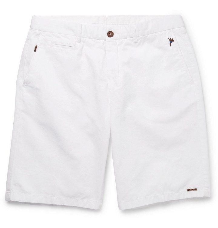 Photo: Altea - Embroidered Cotton Shorts - Men - White