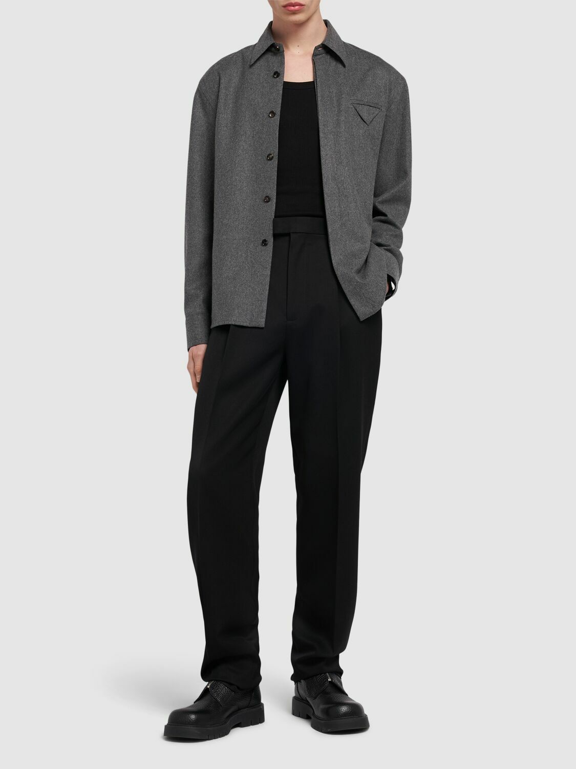 Bottega Veneta ライト テーラード ウール シャツ メンズ 48 BOTTEGA VENETA Light Wool Flannel Shirt Bottega Veneta