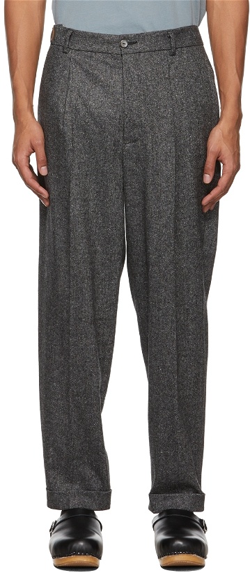 Photo: Magliano Grey Adjustable Classic One Pleat Trousers