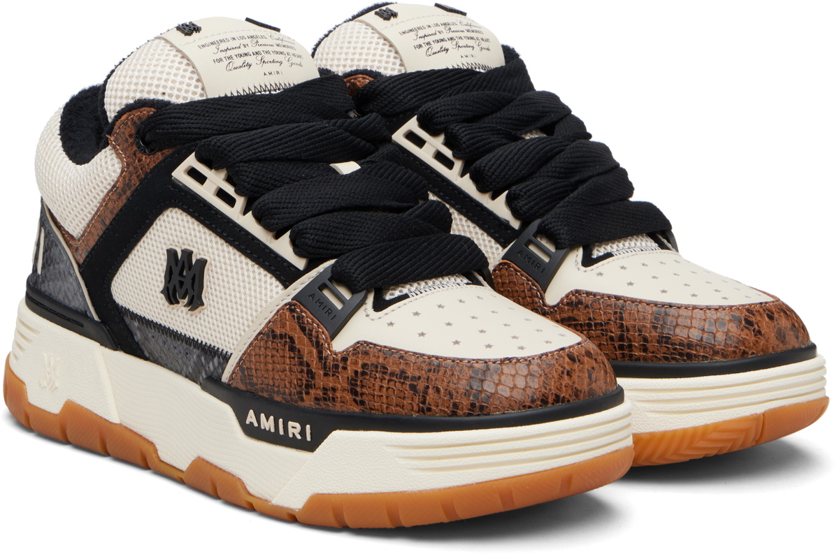 AMIRI Off-White & Brown Snake MA-1 Sneakers