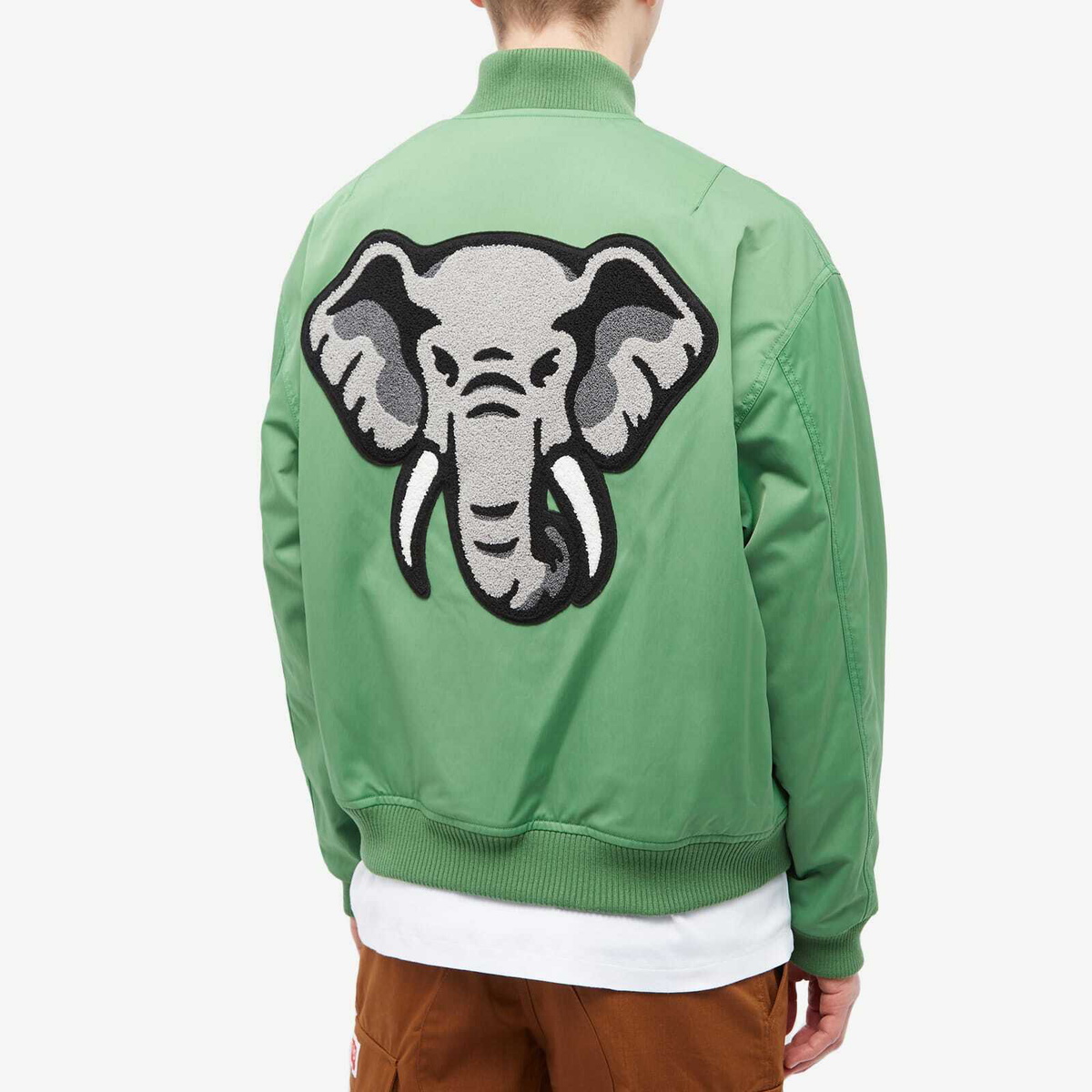 Kenzo Paris Men's Ken Zo Elevated Flight Bomber Jacket in Grass Green Kenzo