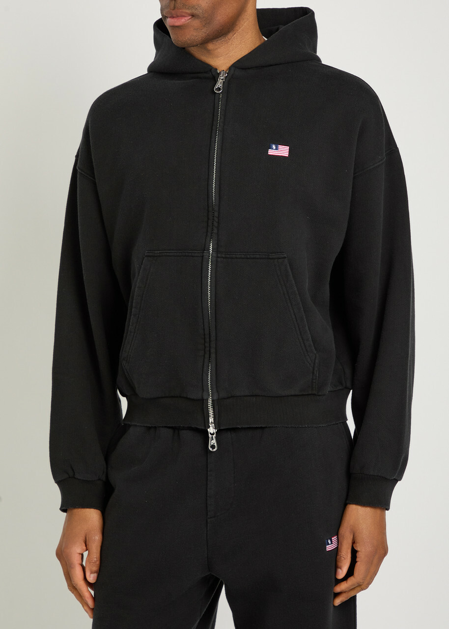 Cole Buxton Embroidered Cotton Sweatshirt Black
