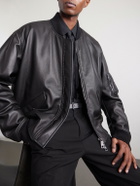 Dolce&Gabbana - Padded Full-Grain Leather Bomber Jacket - Black